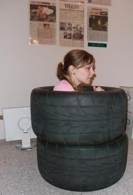 My GF Abi inside my new rear tires