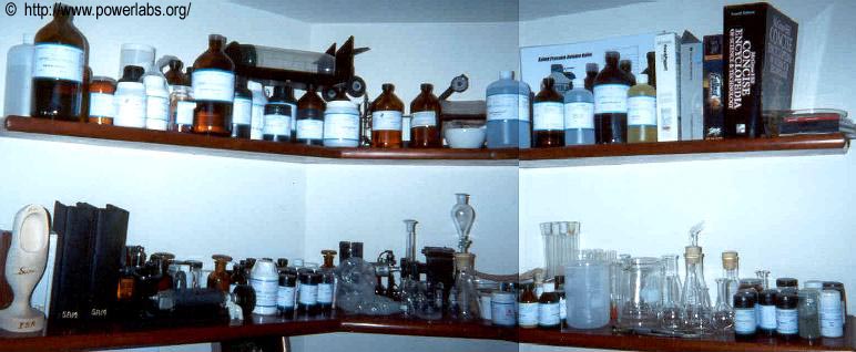 Chemical storage shelfs.