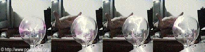 15cm (5") plasma globe operating at full power.