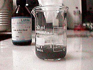 Crude mercury fulminate dissolved in ammonium hydroxide solution.