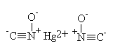 Mercury fulminate molecule.