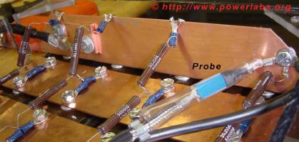 High Voltage probe assembled inside the capacitor bank.