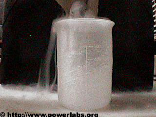  Removing my hand from a 600mL beaker full to the brim with Liquid Nitrogen.