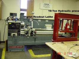 10 Ton Hydraulic Press and Digital Readout Lathe