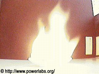 Nitrocellulose pellet burning.