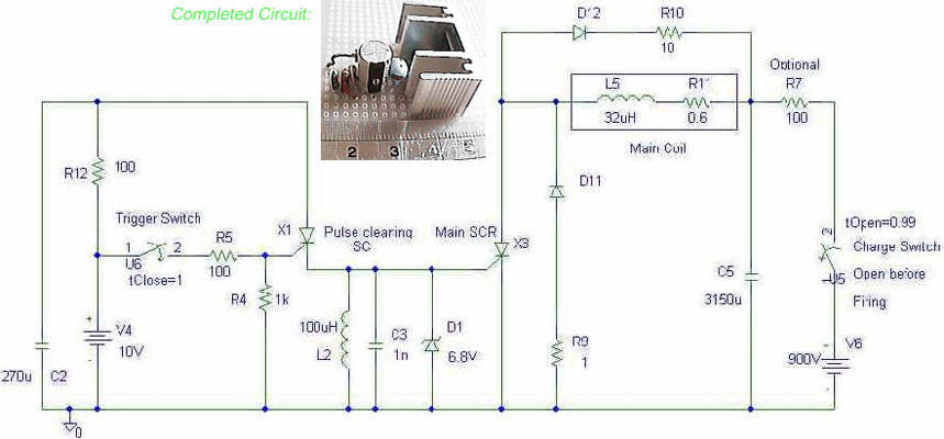 SCR trigger circuit and protection network.